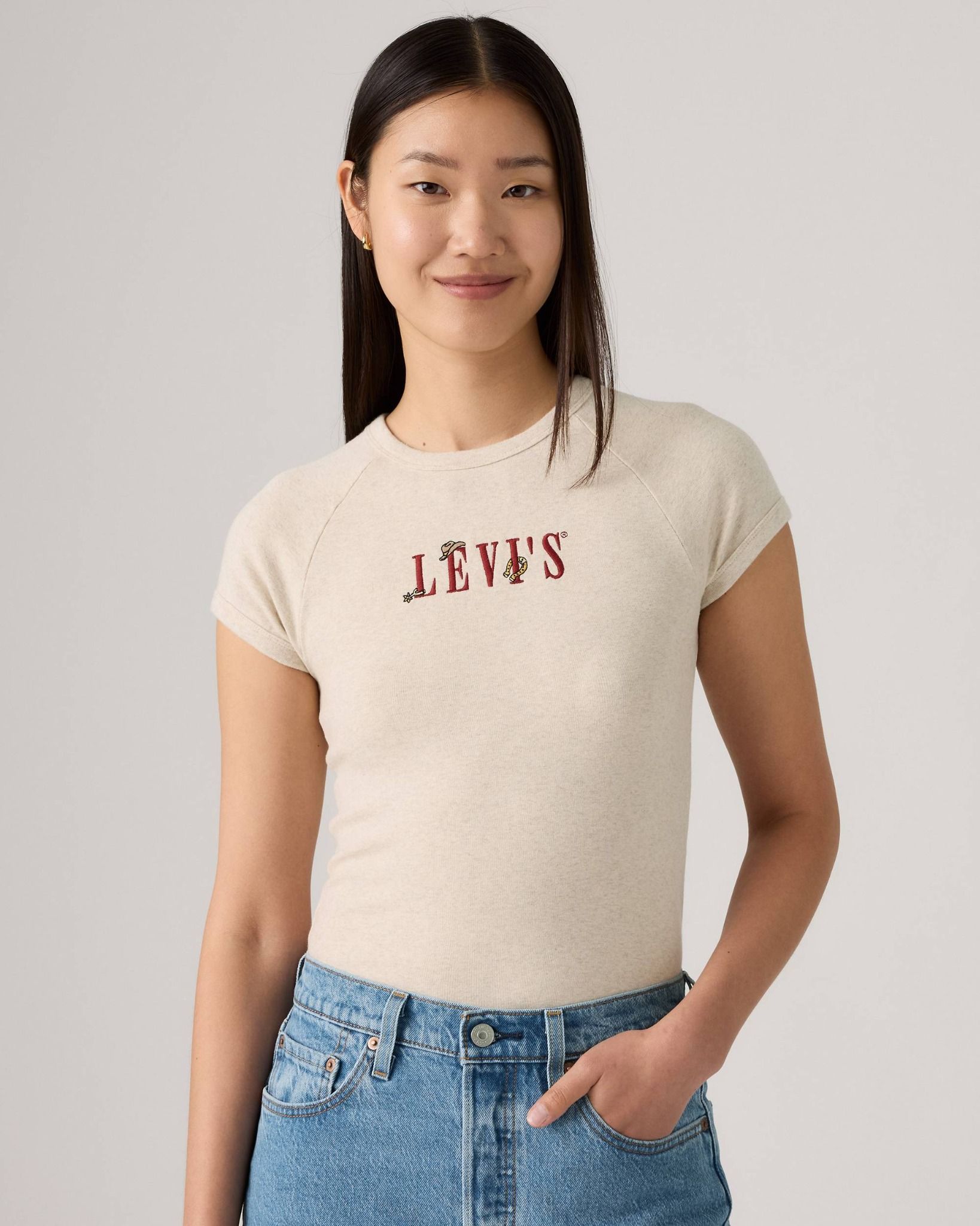 Levi's - Áo thun tay ngắn nữ Levi's® Women's Graphic Riley Raglan Tee