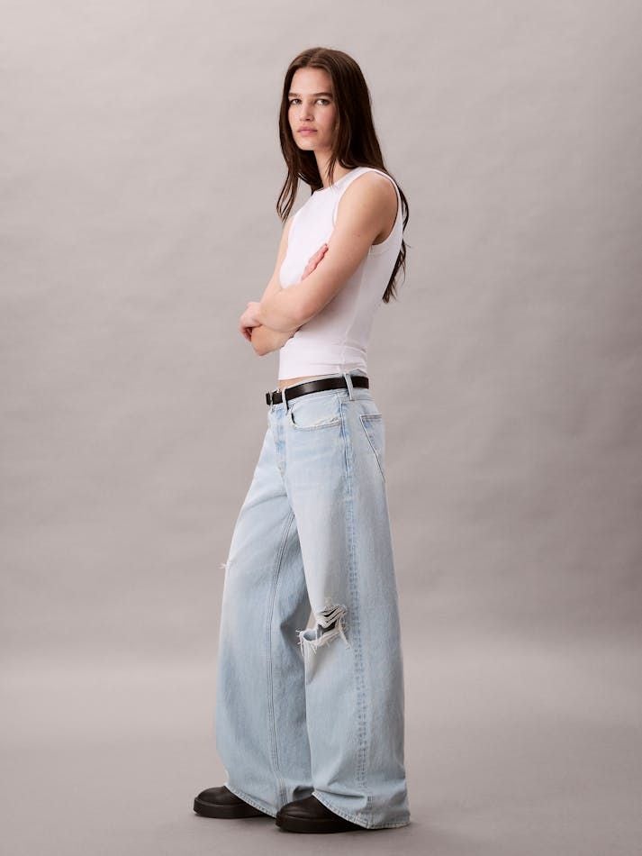 Calvin Klein - Quần jeans ống rộng nữ CK Low Rise Baggy Jeans