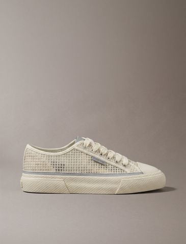 Calvin Klein - Giày Sneakers Nữ Vulcanized Lace-Up Textured Sneakers