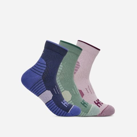 Hoka - Bộ ba đôi Vớ Chạy Bộ Nam Nữ Quarter Run Crew Running Socks