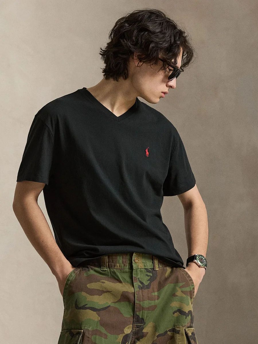 Ralph Lauren - Áo Thun Tay Ngắn Nam Classic Fit Jersey V-Neck T-Shirt