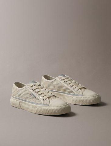 Calvin Klein - Giày Sneakers Nữ Vulcanized Lace-Up Textured Sneakers