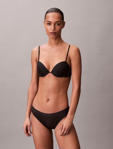 Calvin Klein - Áo Ngực Nữ Lightly Lined Demi Bra - Icon Logo Lace