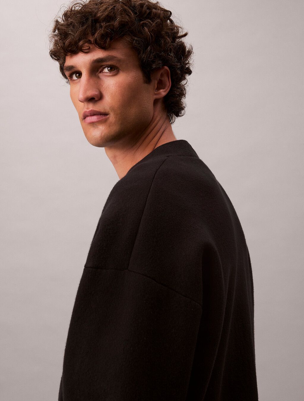 Calvin Klein - Áo khoác len nam Cotton Blend Monogram Logo Relaxed Cardigan