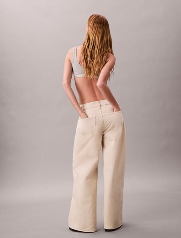 Calvin Klein - Quần kaki ống rộng nữ Super Wide Leg Twill Trousers - 4