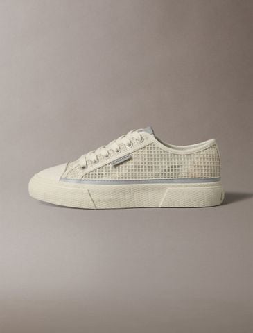Calvin Klein - Giày Sneakers Nữ Vulcanized Lace-Up Textured Sneakers