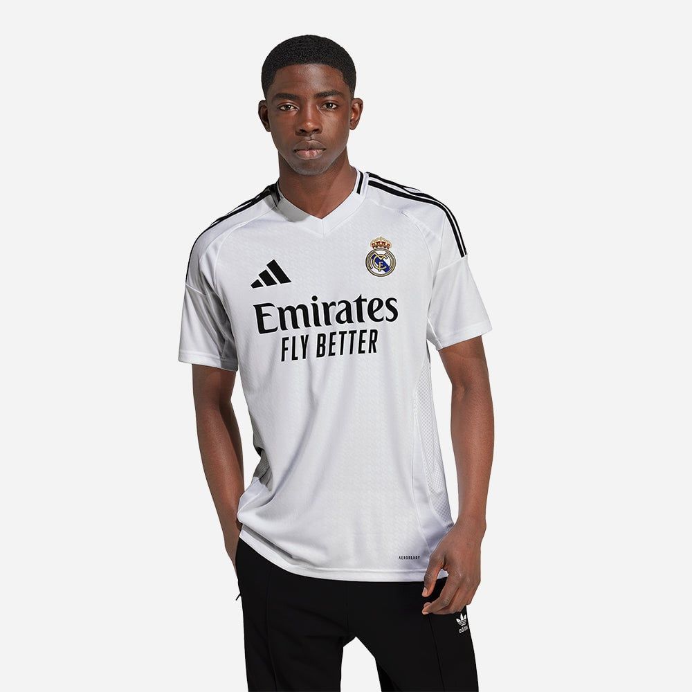 adidas - Áo thun đá banh Nam Men's Adidas Real Madrid 24/25 Home Jersey - White