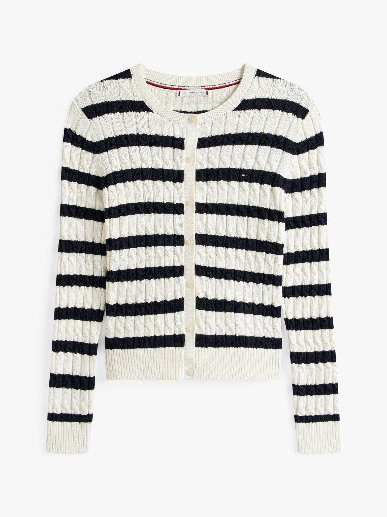 Tommy Hilfiger - Áo khoác len mỏng tay dài nữ Cable Knit Cardigan