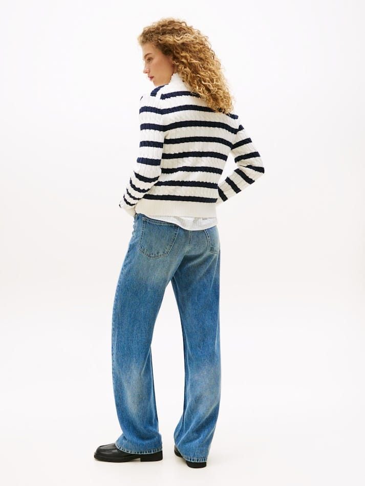 Tommy Hilfiger - Áo khoác len mỏng tay dài nữ Cable Knit Cardigan