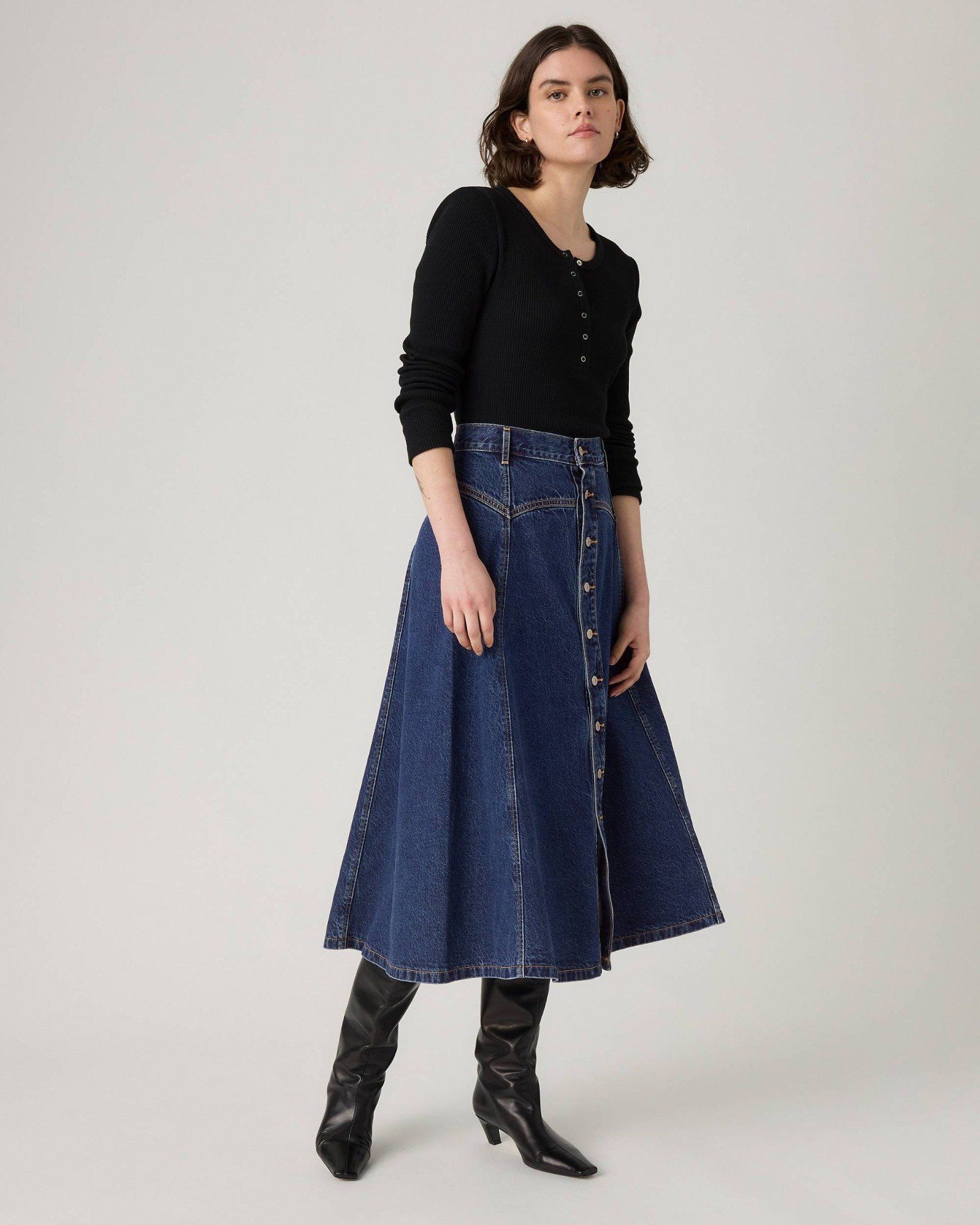 Levi's - Váy jeans nữ Yoked Western Skirt - Blue