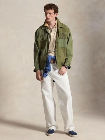 Ralph Lauren - Áo Polo Tay Ngắn Nam Custom Slim Fit Striped Mesh Polo Shirt