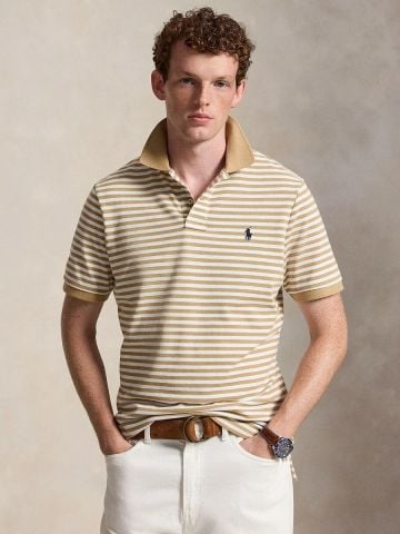 Ralph Lauren - Áo Polo Tay Ngắn Nam Custom Slim Fit Striped Mesh Polo Shirt