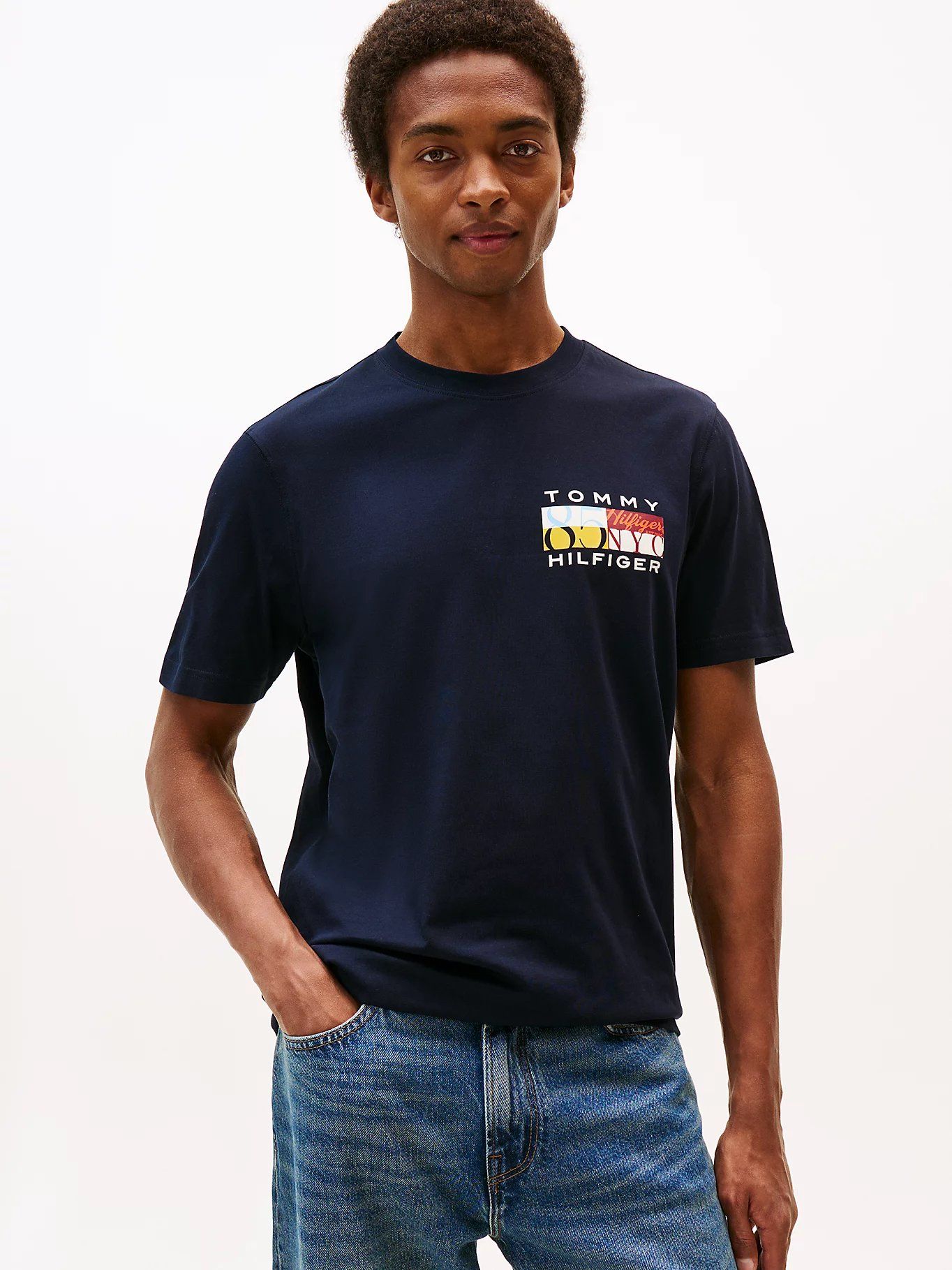 Tommy Hilfiger - Áo thun tay ngắn nam Logo Print Jersey Crew Neck T-Shirt