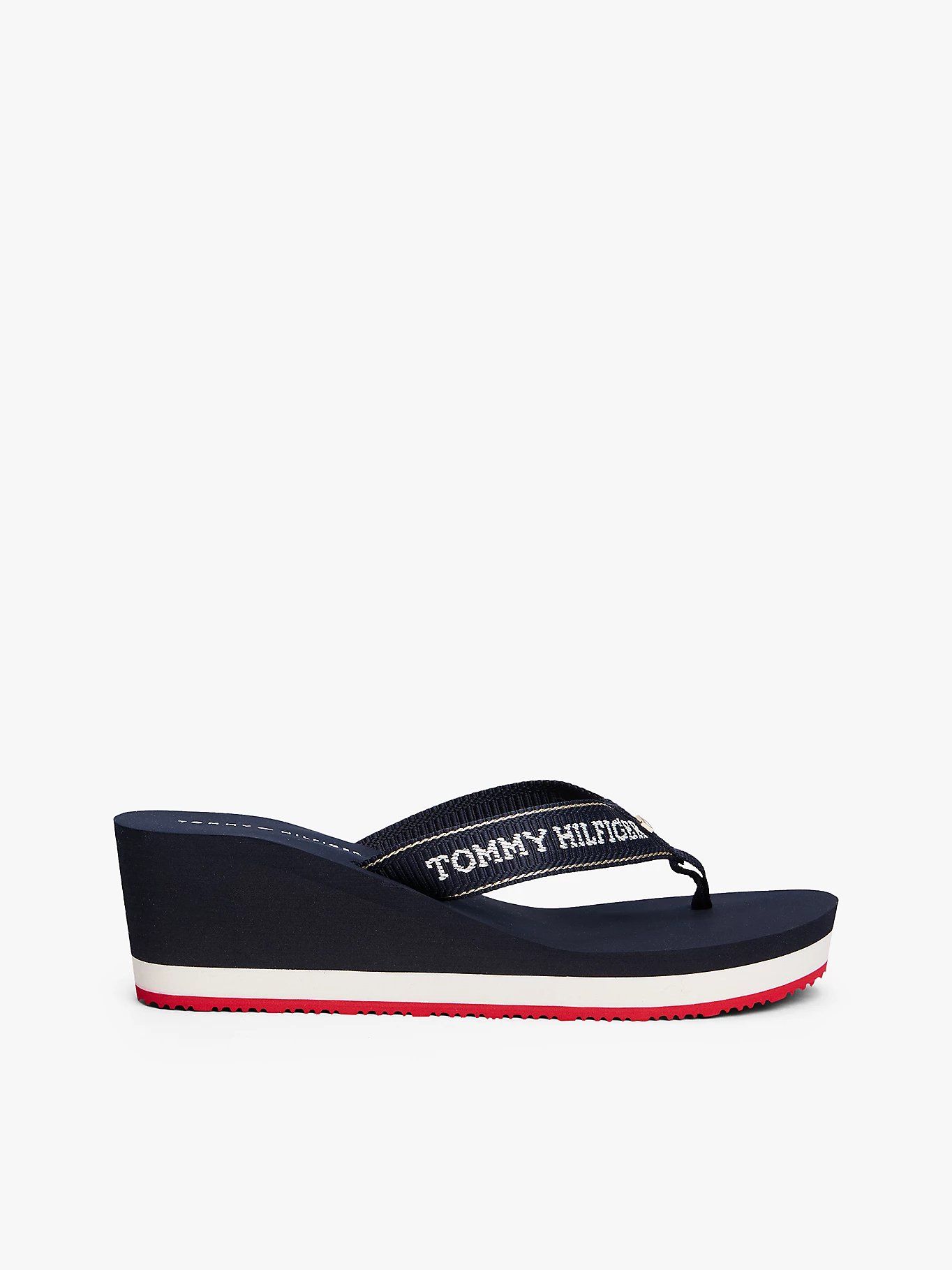 Tommy Hilfiger - Dép xỏ ngón nữ Enamel Flag Wedge Flip-Flops