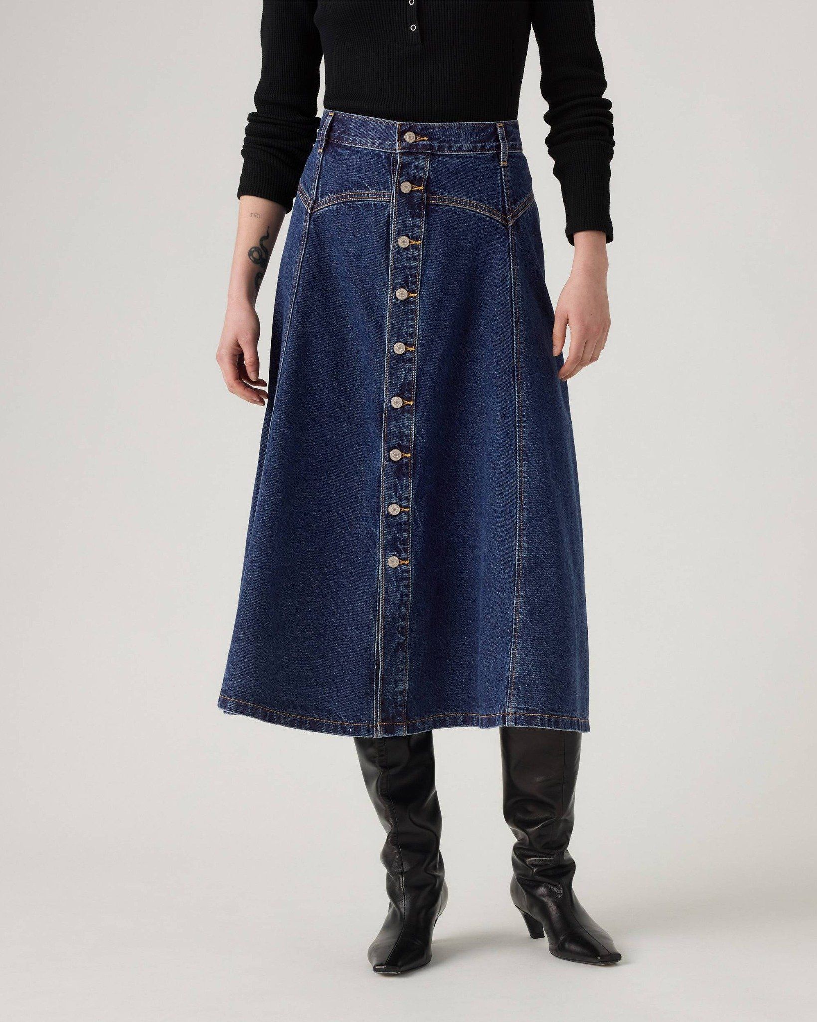 Levi's - Váy jeans nữ Yoked Western Skirt - Blue