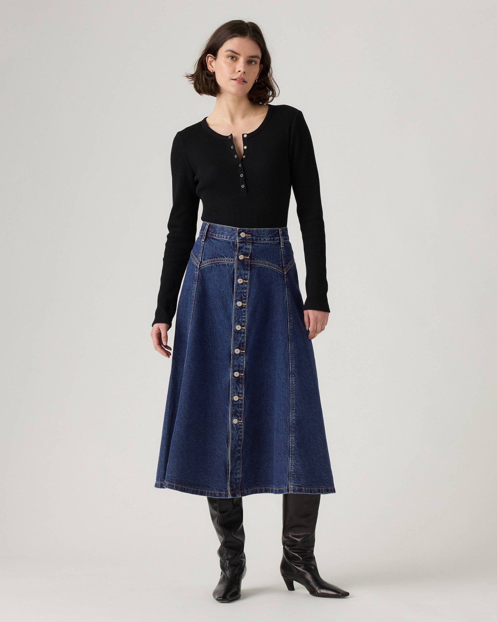 Levi's - Váy jeans nữ Yoked Western Skirt - Blue