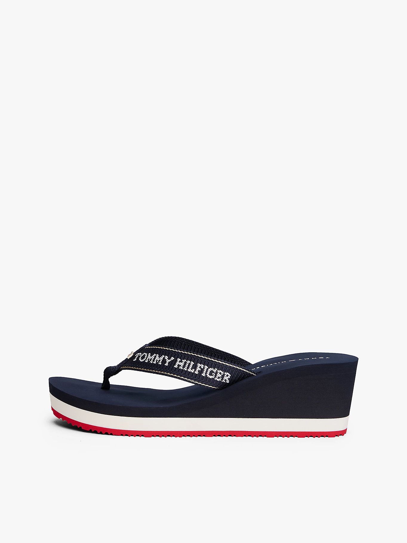 Tommy Hilfiger - Dép xỏ ngón nữ Enamel Flag Wedge Flip-Flops