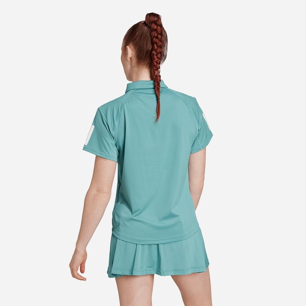 adidas - Áo thun có cổ quần vợt Nữ Women's Adidas Club Tennis Climacool 3-Stripes Polo Shirt - Blue