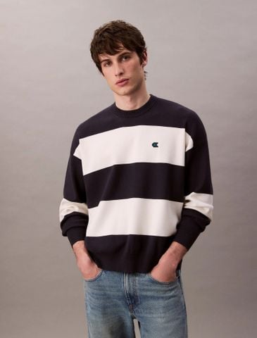 Calvin Klein - Áo len tay dài nam Tech Knit Stripe Relaxed Sweater