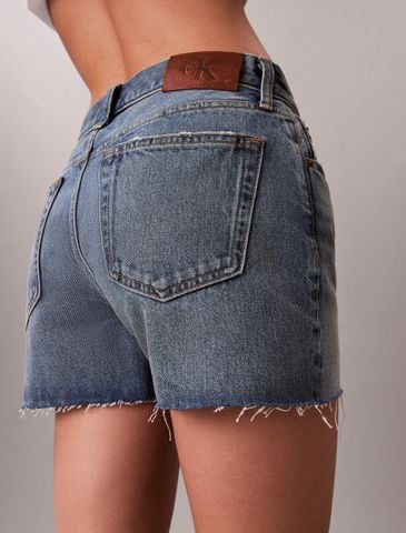 Calvin Klein - Quần Jean Ngắn Nữ 90s Signature Frayed Denim Short