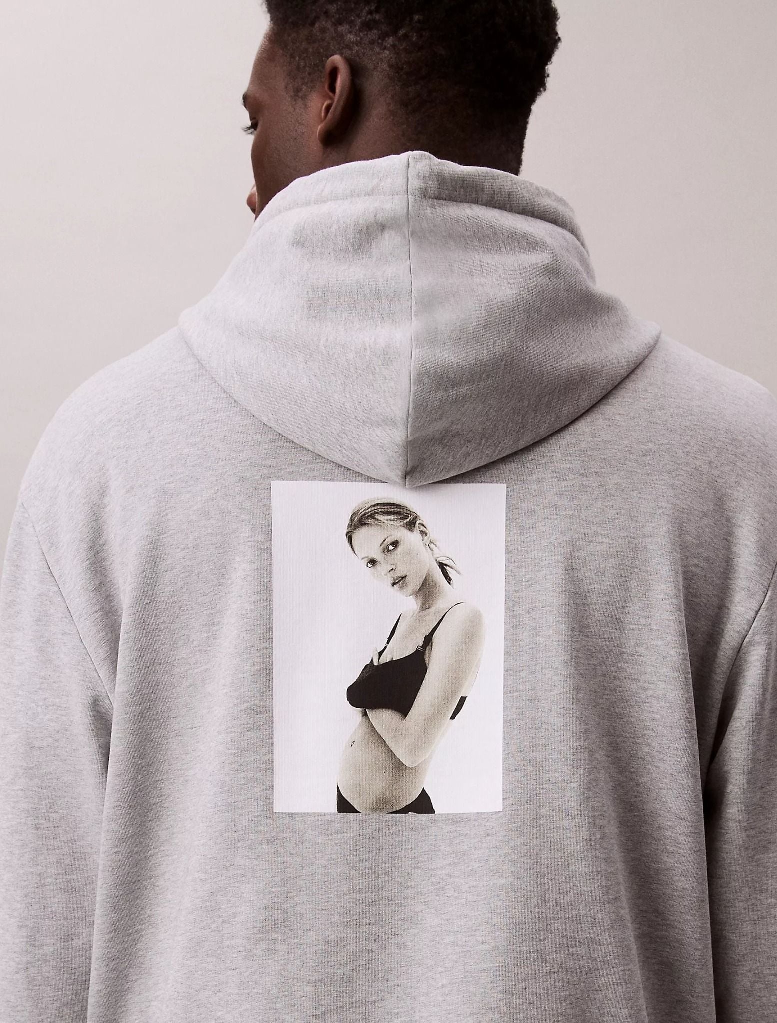 Calvin Klein - Áo hoodie tay dài nam Kate Moss Fleece Graphic Hoodie