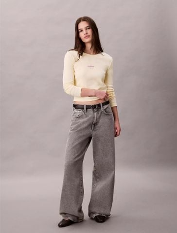 Calvin Klein - Áo thun tay dài nữ Monologo Long Sleeve Baby Tee - 2