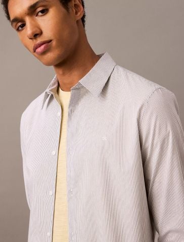 Calvin Klein - Áo sơ mi nam Cotton Stretch Thin Stripe Slim Button-Down Shirt - 2