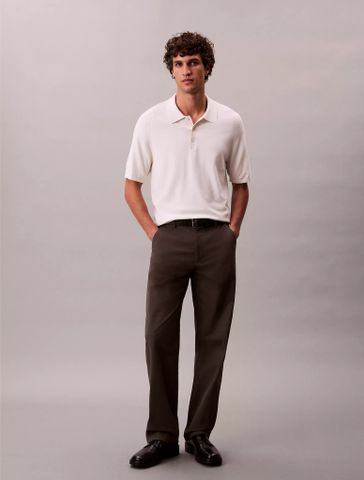 Calvin Klein - Áo len nam Tech Knit Sweater Polo Shirt - 2