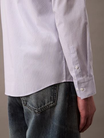 Calvin Klein - Áo sơ mi nam Cotton Stretch Thin Stripe Slim Button-Down Shirt - 3