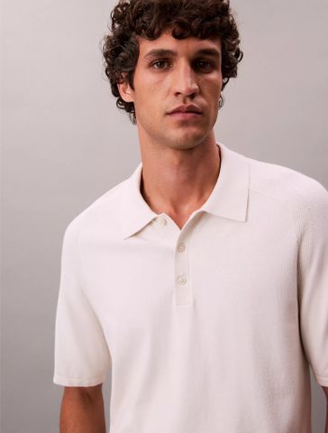 Calvin Klein - Áo len nam Tech Knit Sweater Polo Shirt - 3