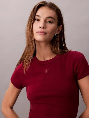 Calvin Klein - Đầm nữ Cotton Contour Rib Monogram Mini Dress - 2