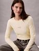 Calvin Klein - Áo thun tay dài nữ Monologo Long Sleeve Baby Tee