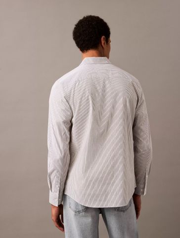 Calvin Klein - Áo sơ mi nam Cotton Stretch Thin Stripe Slim Button-Down Shirt - 4