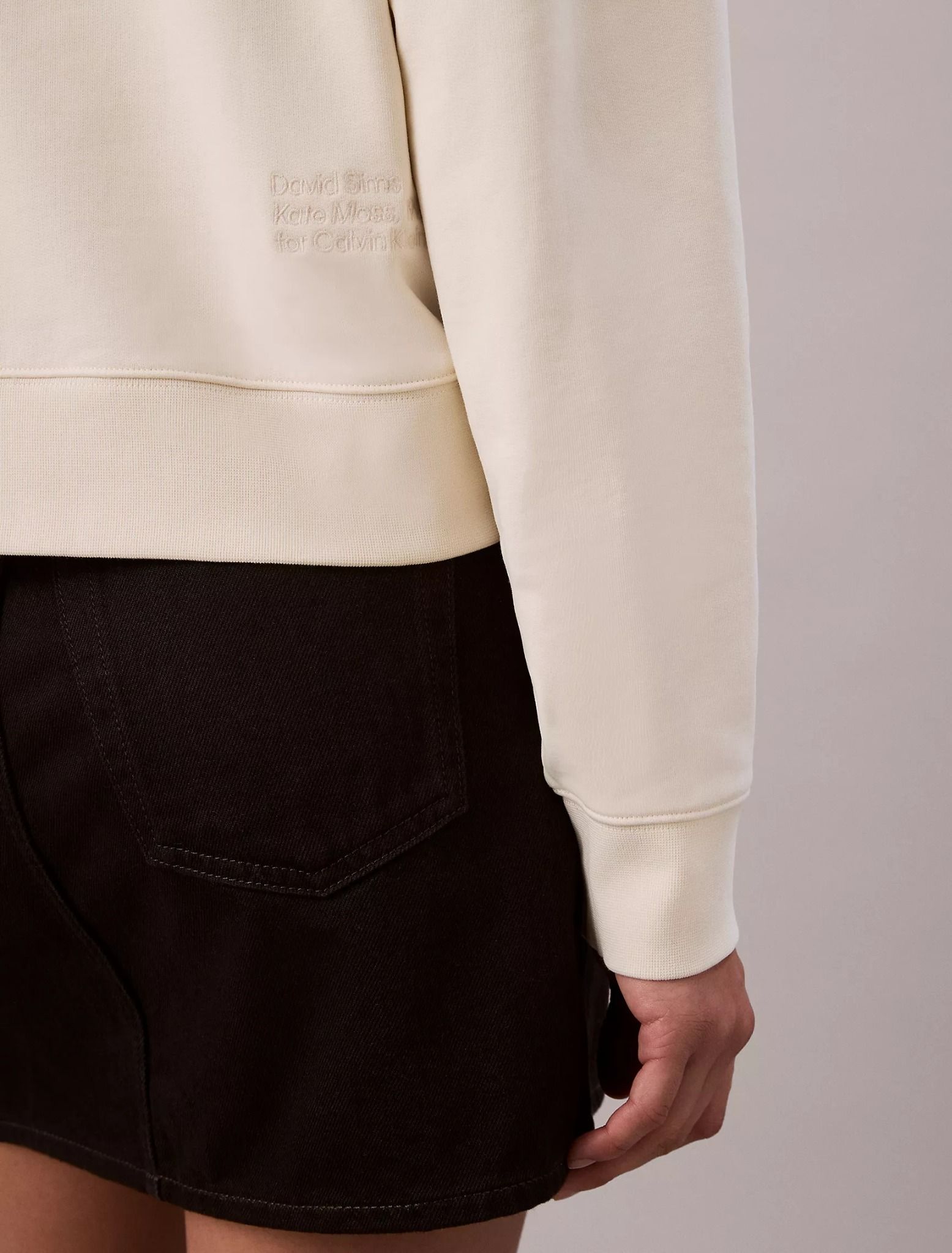 Calvin Klein - Áo lạnh nữ Kate Moss Terry Graphic Relaxed Sweatshirt