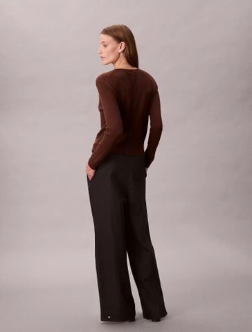 Calvin Klein - Quần dài nữ Adjustable Wide Leg Chino Pants - 4