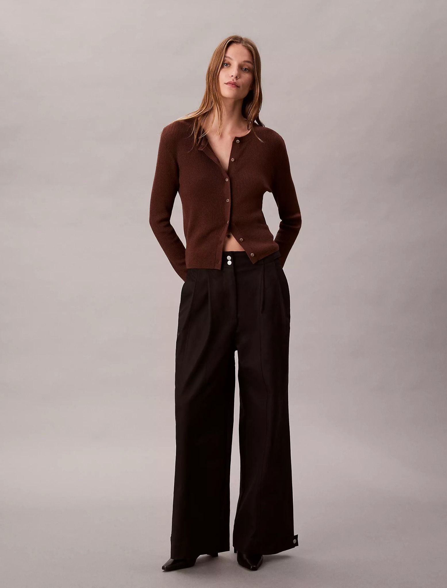 Calvin Klein - Quần dài nữ Adjustable Wide Leg Chino Pants