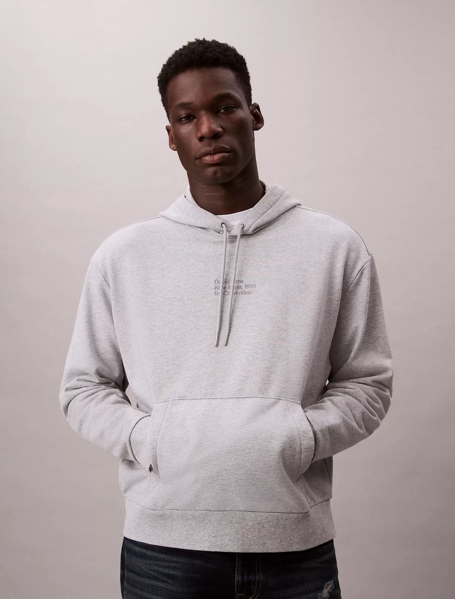 Calvin Klein - Áo hoodie tay dài nam Kate Moss Fleece Graphic Hoodie