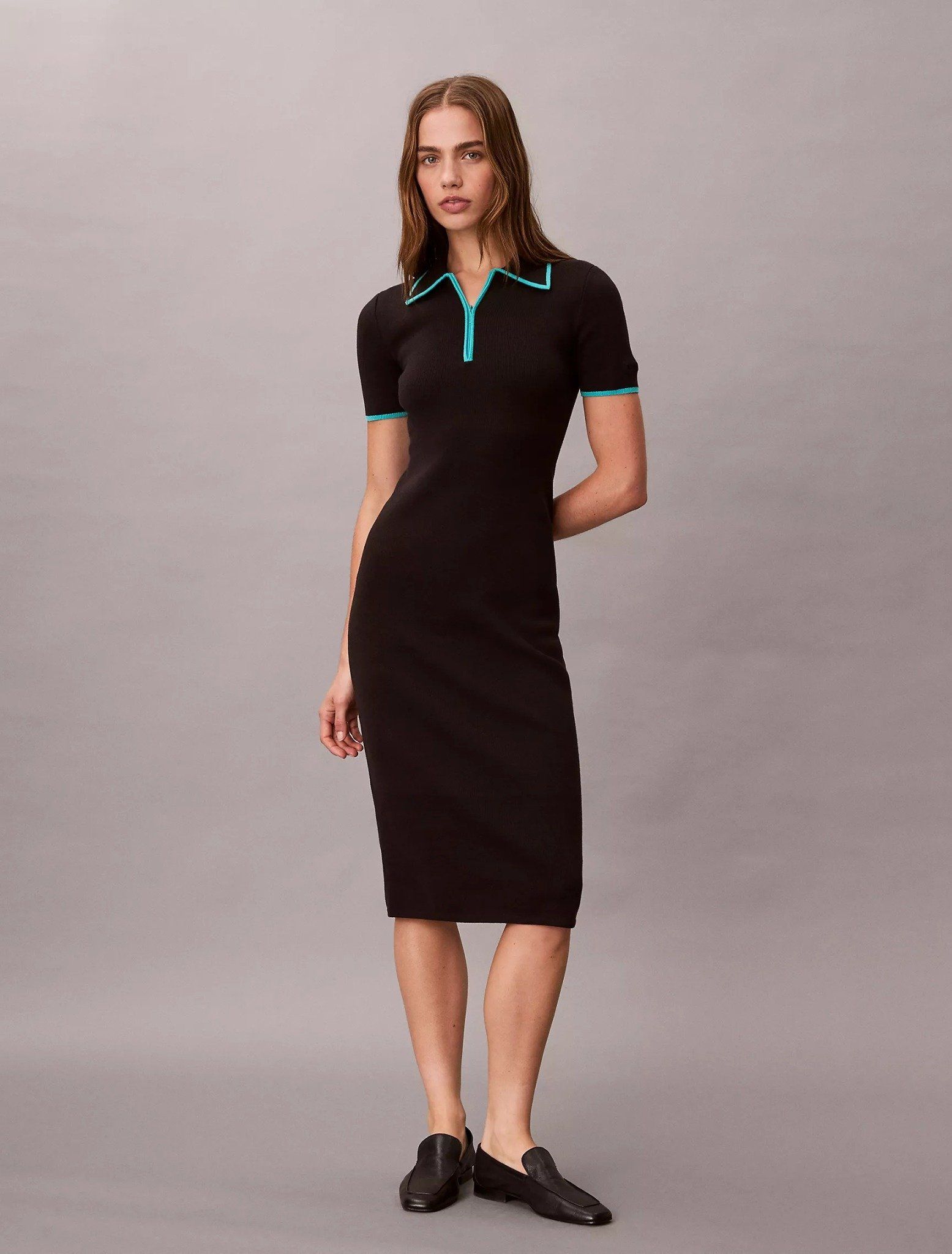 Calvin Klein - Đầm nữ Colorblock Trim Midi Dress