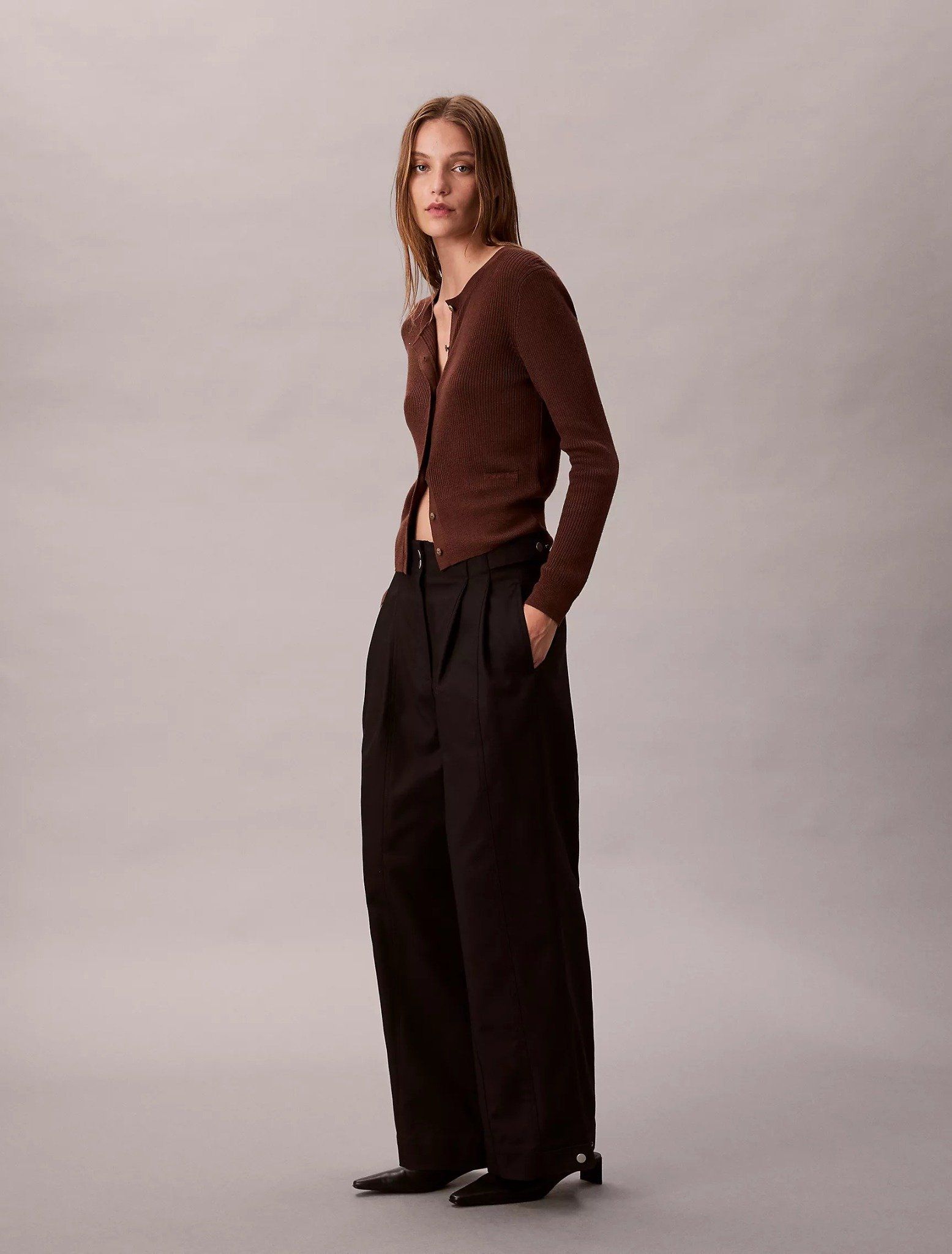 Calvin Klein - Quần dài nữ Adjustable Wide Leg Chino Pants