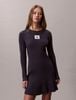 Calvin Klein - Đầm dệt kim nữ Cotton Knit Long Sleeve Mini Dress