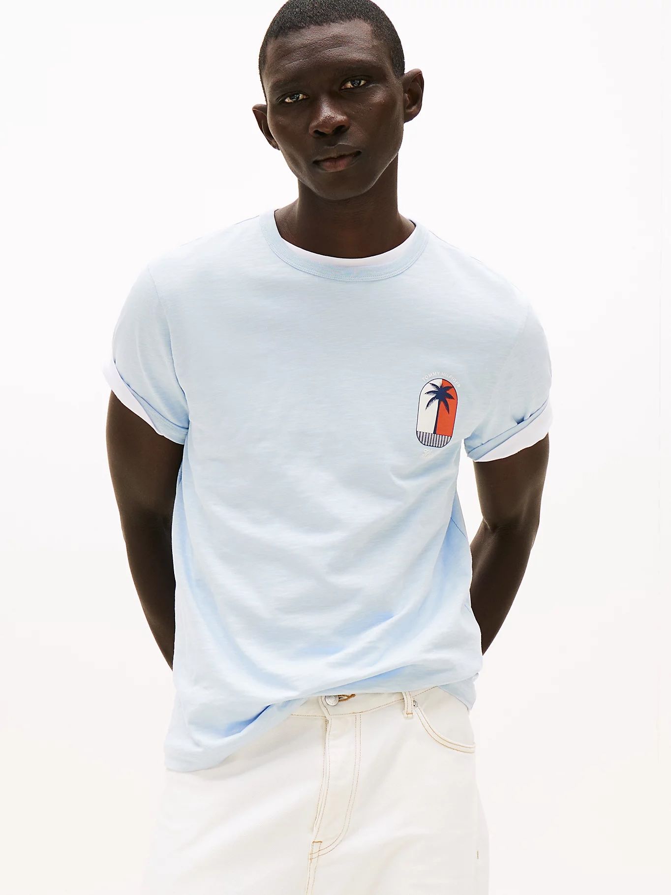 Tommy Hilfiger - Áo phông tay ngắn nam Tropical Logo Crew Neck T-Shirt