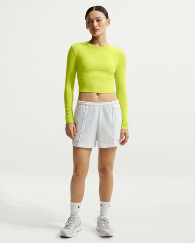 Nike - Áo tay dài thể thao Nữ Chill Knit Women's Slim Long-Sleeve Cropped Top