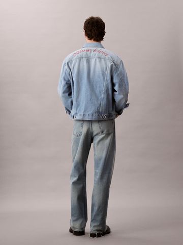 Calvin Klein - Áo khoác jeans nam Chain Stitch Logo 90s Trucker Jacket - 2