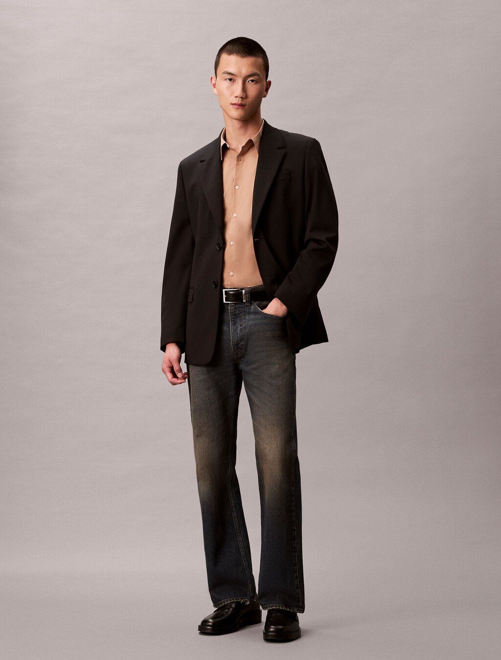 Calvin Klein - Áo sơ mi tay dài nam Slim Stretch Poplin Shirt