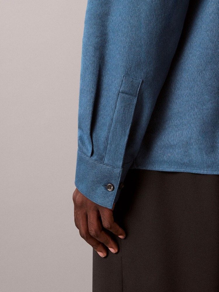 Calvin Klein - Áo sơ mi tay dài nam Melange Flannel Relaxed Button-Down Shirt