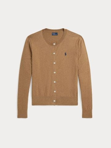 Ralph Lauren - Áo Cardigan Nữ Stretch Cotton-Blend Crewneck Cardigan