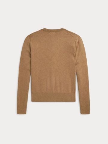 Ralph Lauren - Áo Cardigan Nữ Stretch Cotton-Blend Crewneck Cardigan