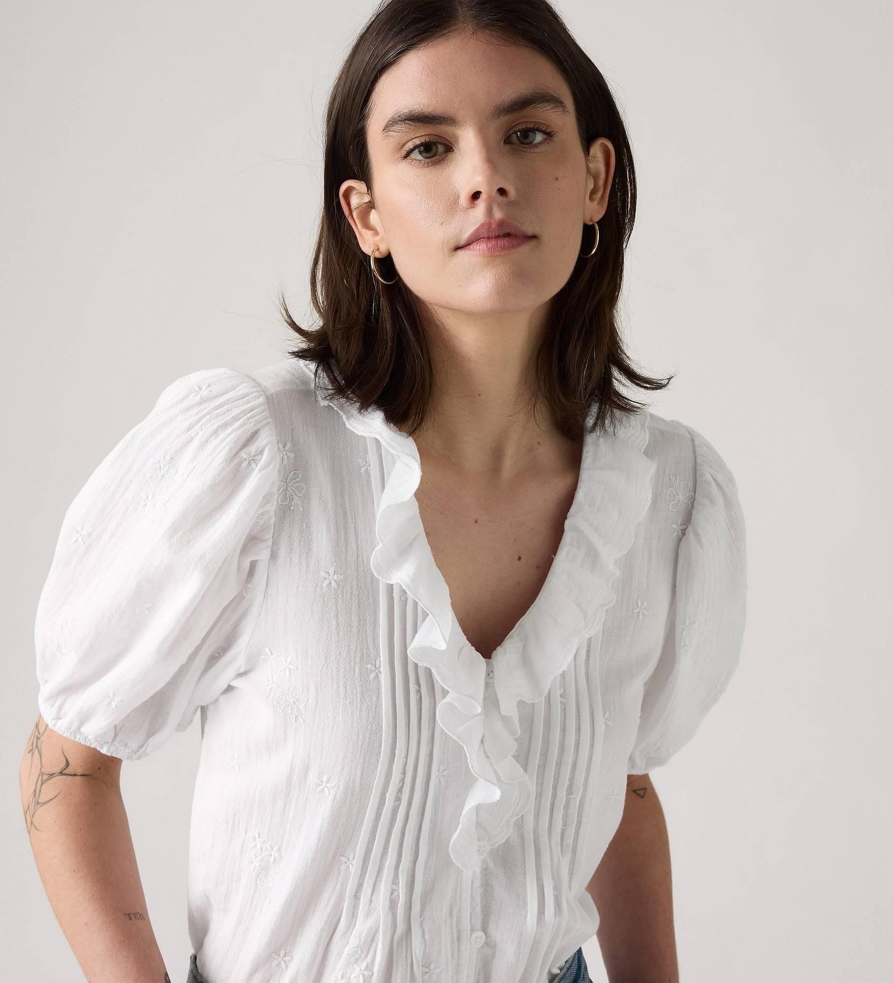 Levi's - Áo thời trang tay ngắn nữ Giselle Ruffle Blouse