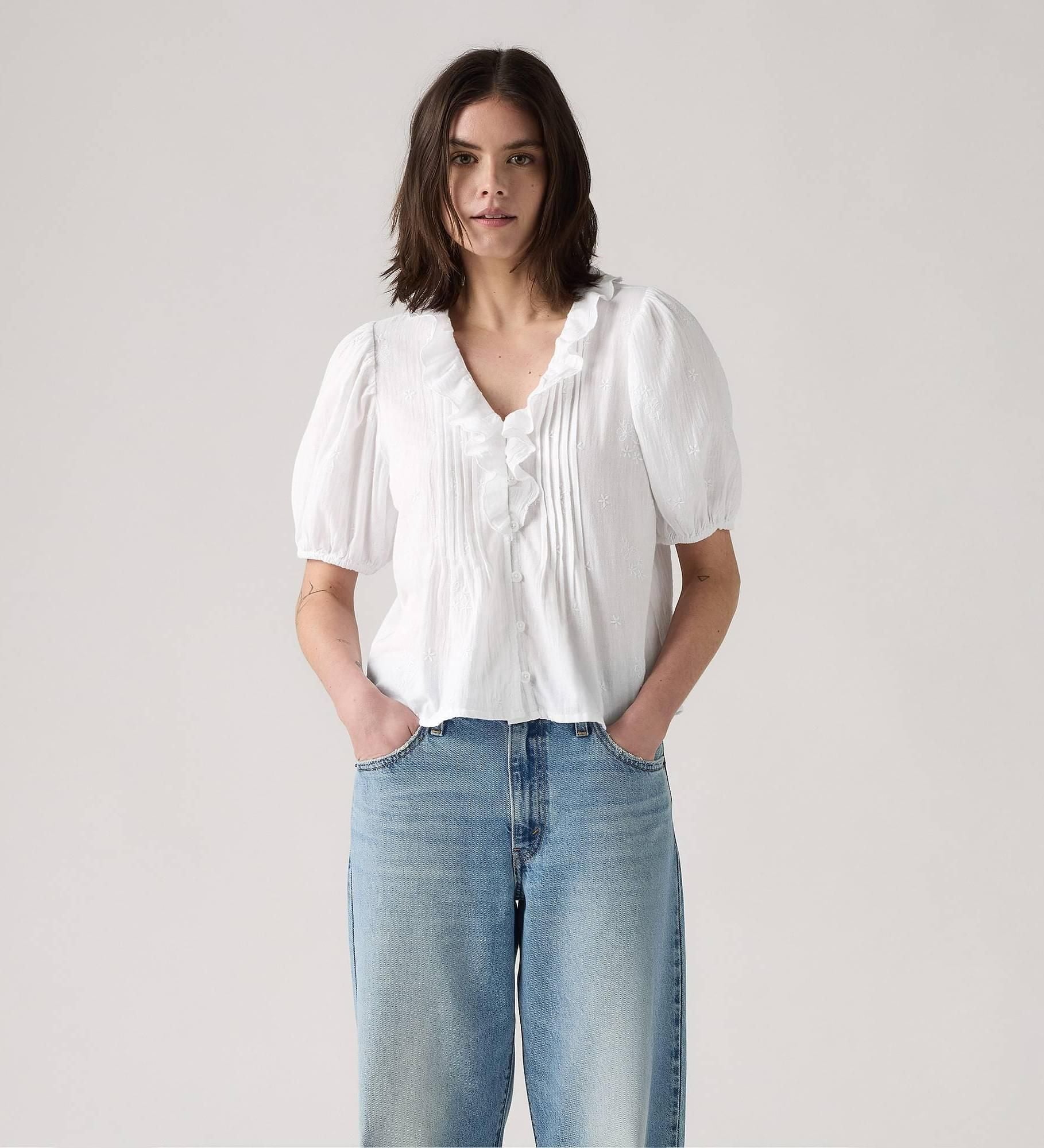 Levi's - Áo thời trang tay ngắn nữ Giselle Ruffle Blouse