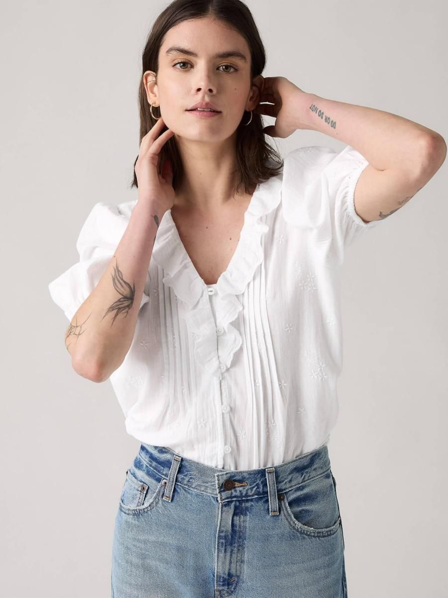 Levi's - Áo thời trang tay ngắn nữ Giselle Ruffle Blouse